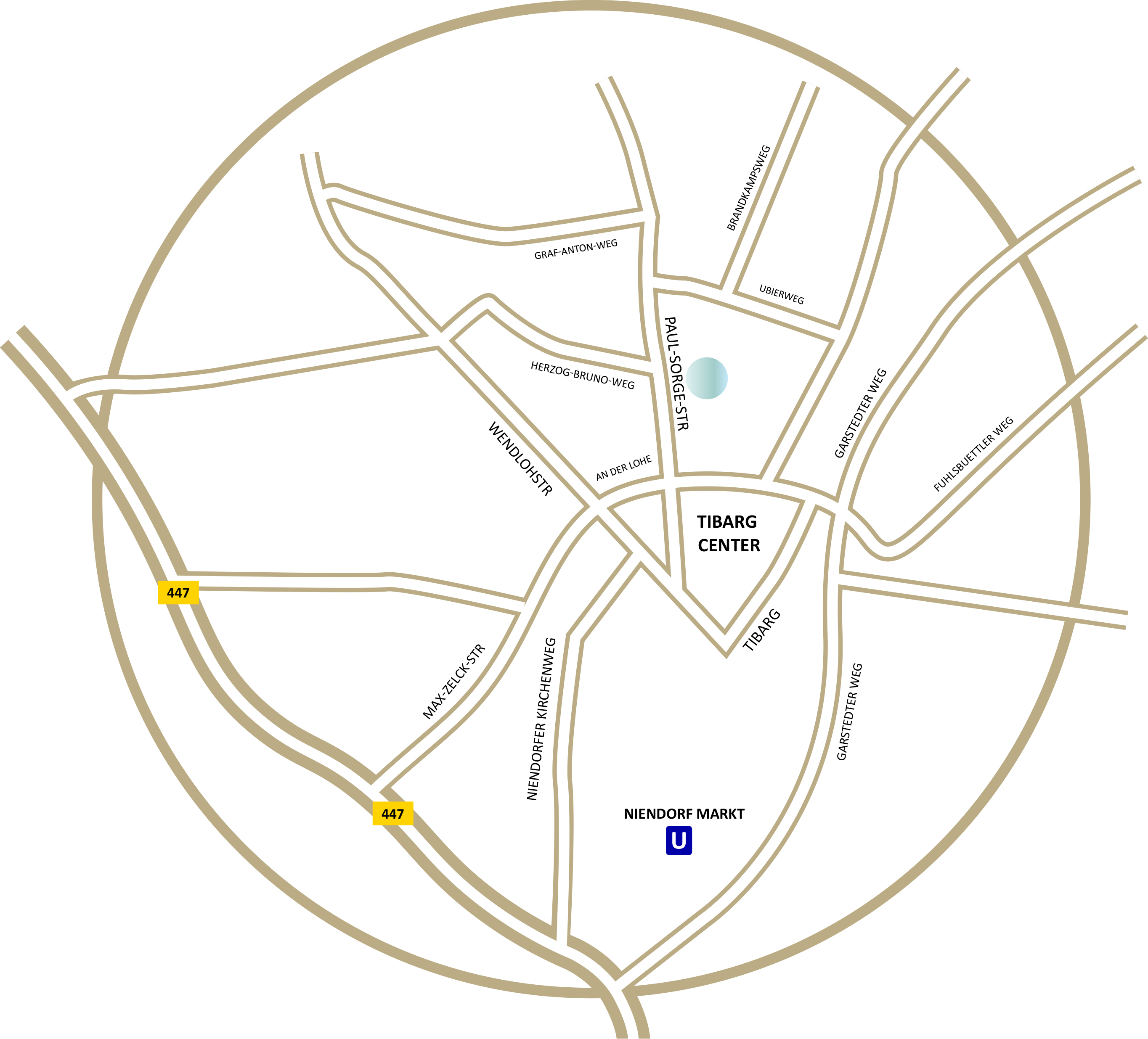 Karte mit dem Standort der Lungenpraxis Niendorf in der Paul-Sorge-Straße 22, Hamburg